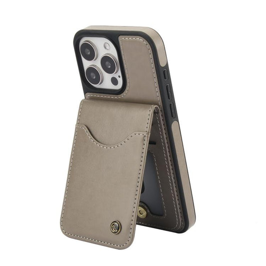 Pour iPhone 14 Pro Max AwQuer Étui portefeuille en cuir à rabat vertical pour téléphone (Gris)