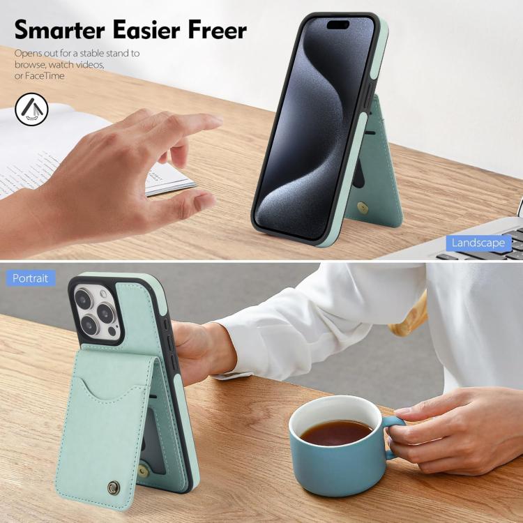 For iPhone 11 Pro Max AwQuer Vertical Flip Card Bag Holder Leather Phone Case(Green)