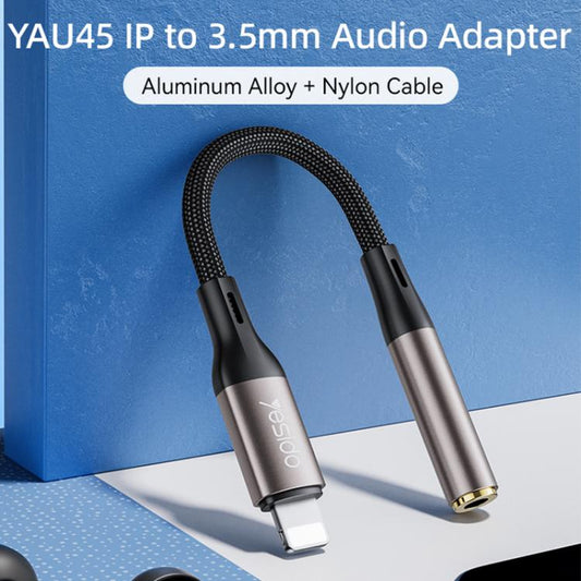 Yesido YAU45 8 Pin to 3.5mm Aluminum Alloy Audio Adapter(Gold)
