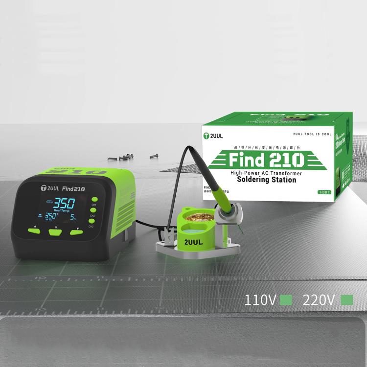 2uul FD01 Find210 60W High-Power AC Transformer Soldering Station, Plug:US Plug