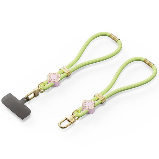 Lanière Courte Réglable pour Téléphone DUX DUCIS Série Garden Motif Bégonia (Vert Jaune)