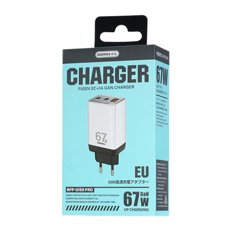REMAX RP-U159PRO Figen Series 67W Dual Type-C USB GaN Laptop Charger, Plug:EU Plug(White)