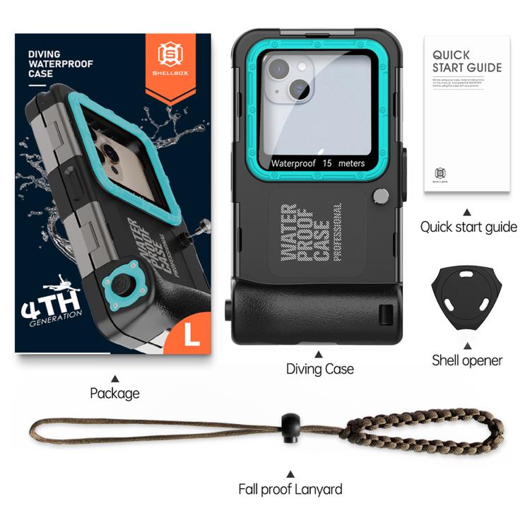 RedPepper 4th Generation Diving Protective Case for iPhone, Waterproof depth: 15m(Black Blue)