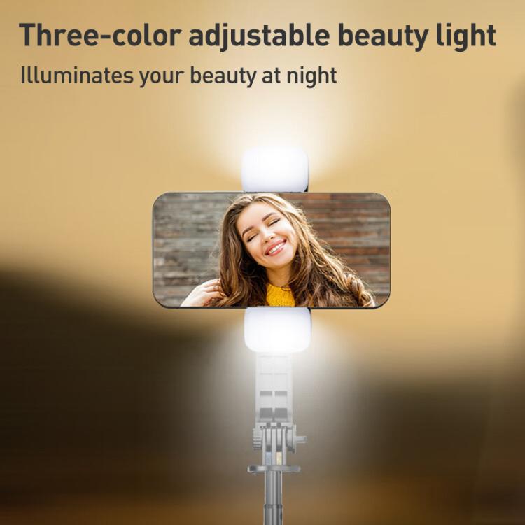 Lenovo Thinkplus H11L Premium Edition Aluminum Alloy Bluetooth Selfie Stick with Dual Fill Lights, 1.1m(Black)
