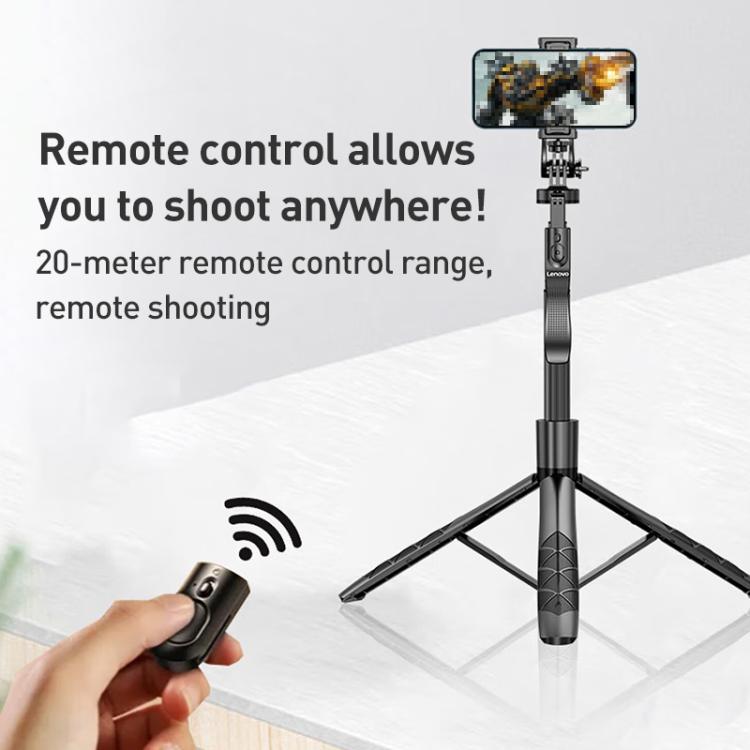 Lenovo Thinkplus H18L Premium Aluminum Alloy Bluetooth Selfie Stick, 1.8m(Black)