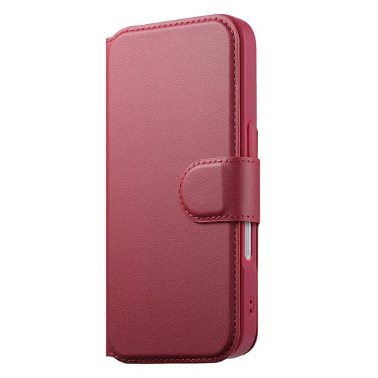 Pour iPhone 16 Pro Coque en cuir MagSafe avec sangle de maintien Neo Finger Grip (rouge)