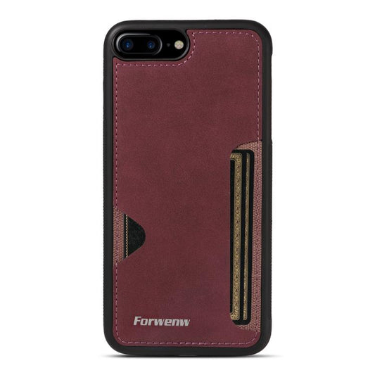 For iPhone 7 Plus / 8 Plus Forwenw F5 Series Integrated Card Bag Phone Case(Red)