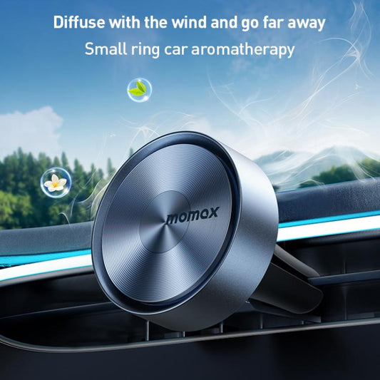 MOMAX CR12 1-Car Relaxaire Small Ring Aluminum Alloy Air Outlet Aromatherapy(Dark Grey)