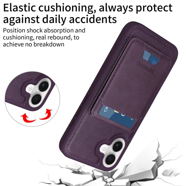 Pour iPhone 16 Plus BETOPNICE Étui de téléphone portefeuille MagSafe détachable à rabat vertical (violet)
