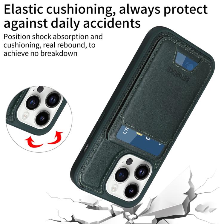 For iPhone 14 Pro BETOPNICE Vertical Flip Detachable MagSafe Wallet Phone Case(Green)