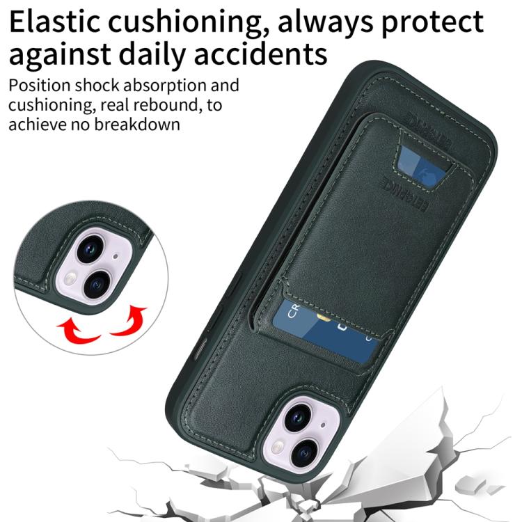 For iPhone 14 Plus BETOPNICE Vertical Flip Detachable MagSafe Wallet Phone Case(Green)