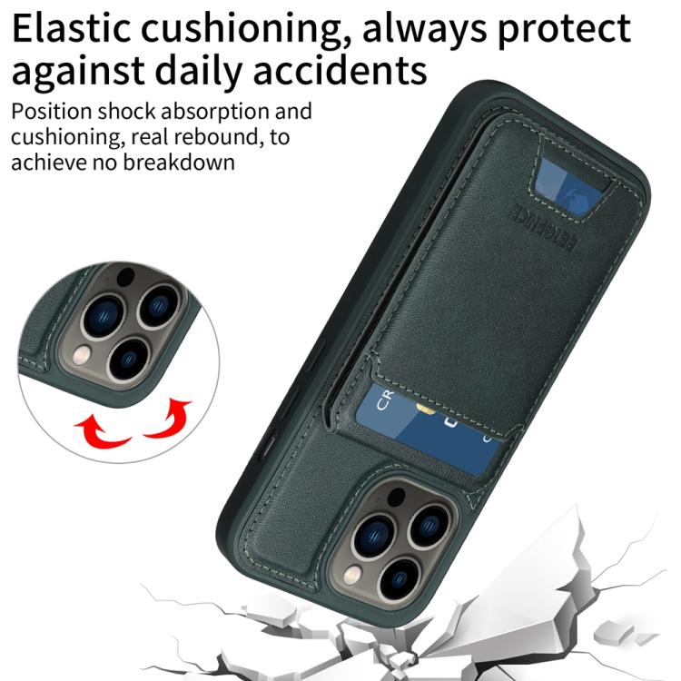 For iPhone 13 Pro BETOPNICE Vertical Flip Detachable MagSafe Wallet Phone Case(Green)