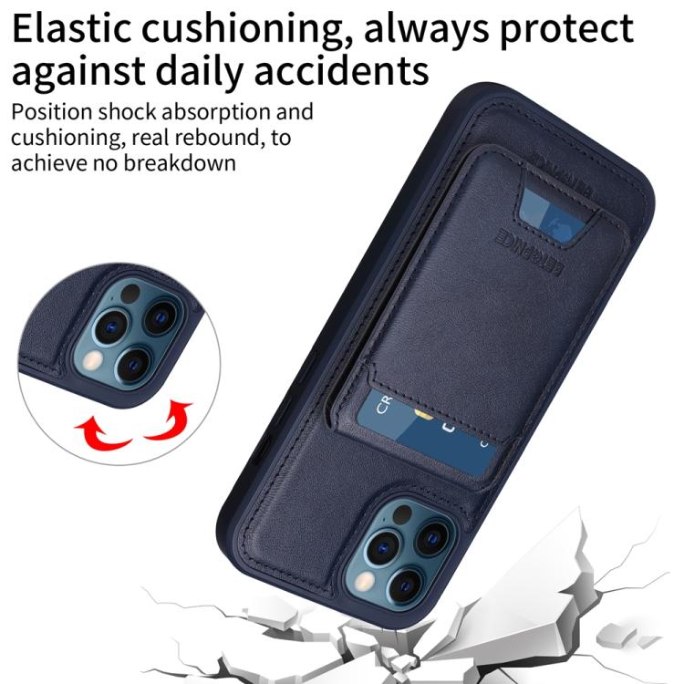 For iPhone 12 Pro Max BETOPNICE Vertical Flip Detachable MagSafe Wallet Phone Case(Blue)