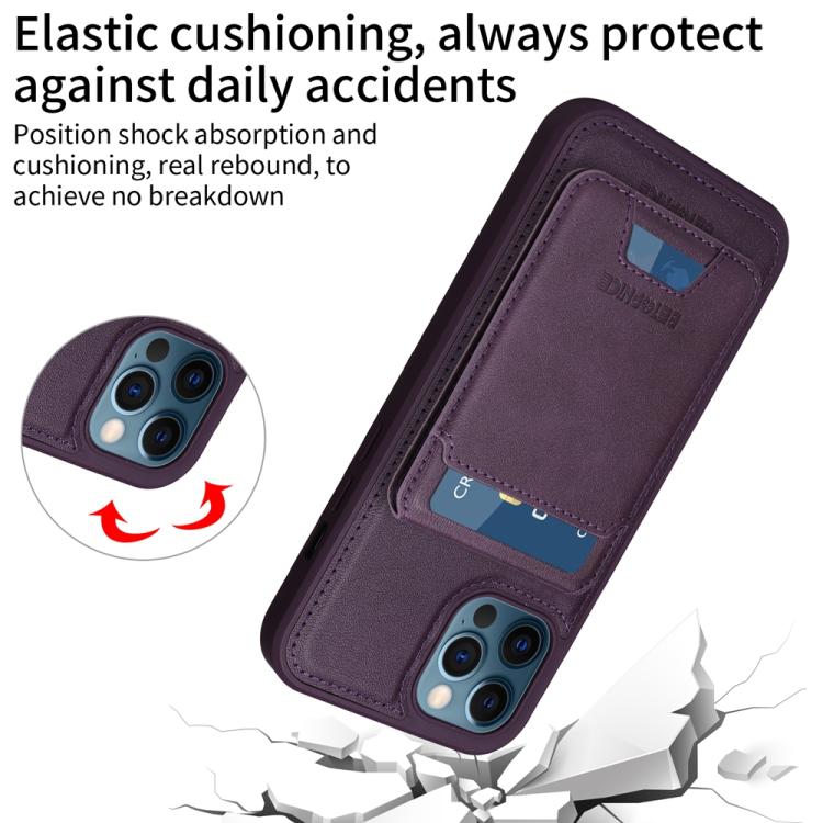 Pour iPhone 12 Pro Max BETOPNICE Étui portefeuille MagSafe amovible à rabat vertical (Violet)