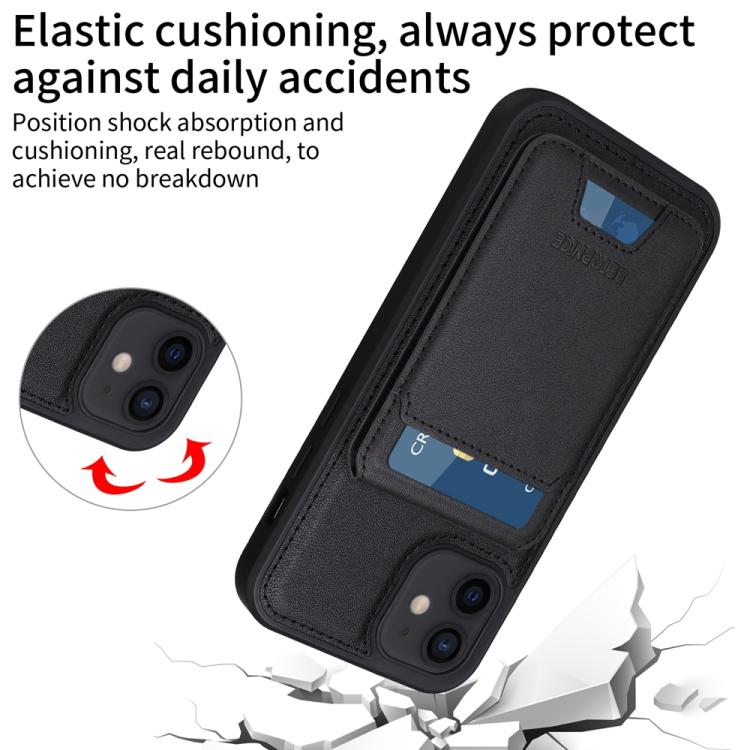 For iPhone 12 / 12 Pro BETOPNICE Vertical Flip Detachable MagSafe Wallet Phone Case(Black)