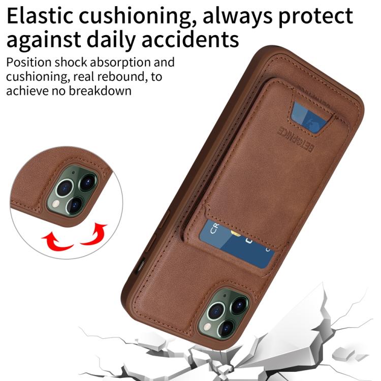 Pour iPhone 11 Pro Max BETOPNICE Étui portefeuille détachable MagSafe à rabat vertical (Marron)