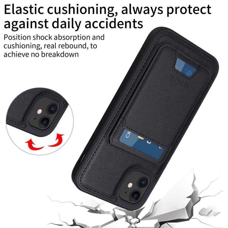 Pour iPhone 11 BETOPNICE Étui portefeuille MagSafe amovible à rabat vertical (noir)