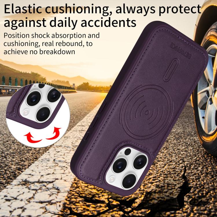For iPhone 16 Pro BETOPNICE Horizontal Flip Detachable MagSafe Wallet Phone Case(Purple)