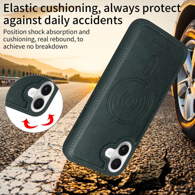For iPhone 16 Plus BETOPNICE Horizontal Flip Detachable MagSafe Wallet Phone Case(Green)