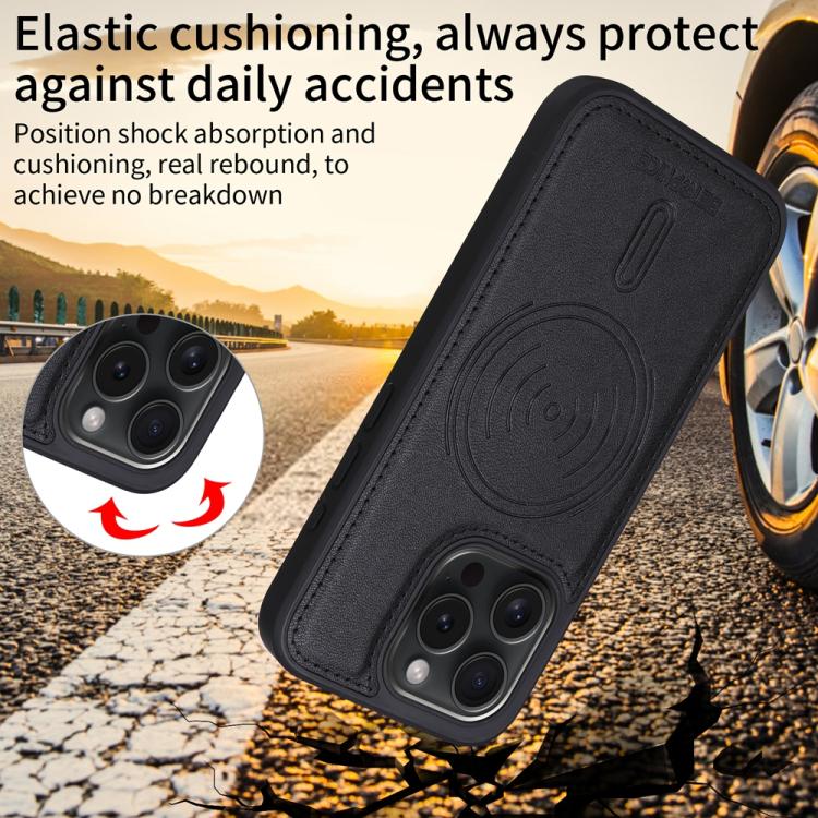 For iPhone 15 Pro BETOPNICE Horizontal Flip Detachable MagSafe Wallet Phone Case(Black)