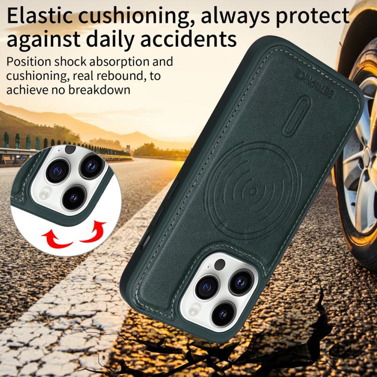 For iPhone 14 Pro BETOPNICE Horizontal Flip Detachable MagSafe Wallet Phone Case(Green)