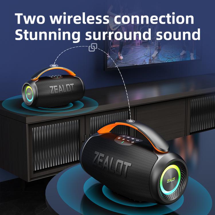 Zealot P11 50W Portable Outdoor RGB Bluetooth Speaker(Grey)