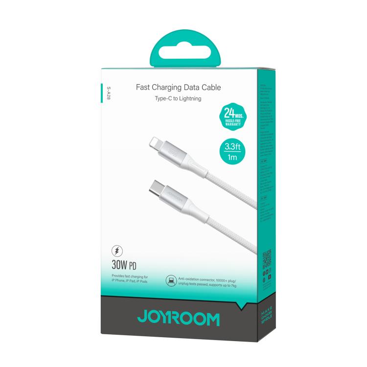 JOYROOM S-A28 Flash Series 480Mbps Fast Charging Data Cable, Type-C to 8 Pin Cable, Length: 1m(White)