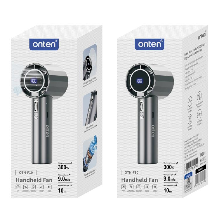 Onten F10 100-speed High-speed Turbine Handheld Fan(Grey)
