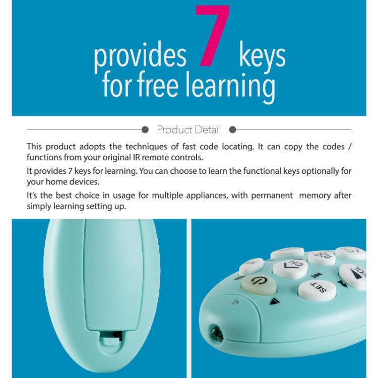 CHUNGHOP L7 Infrared Learning Universal TV Remote Control(Grey)