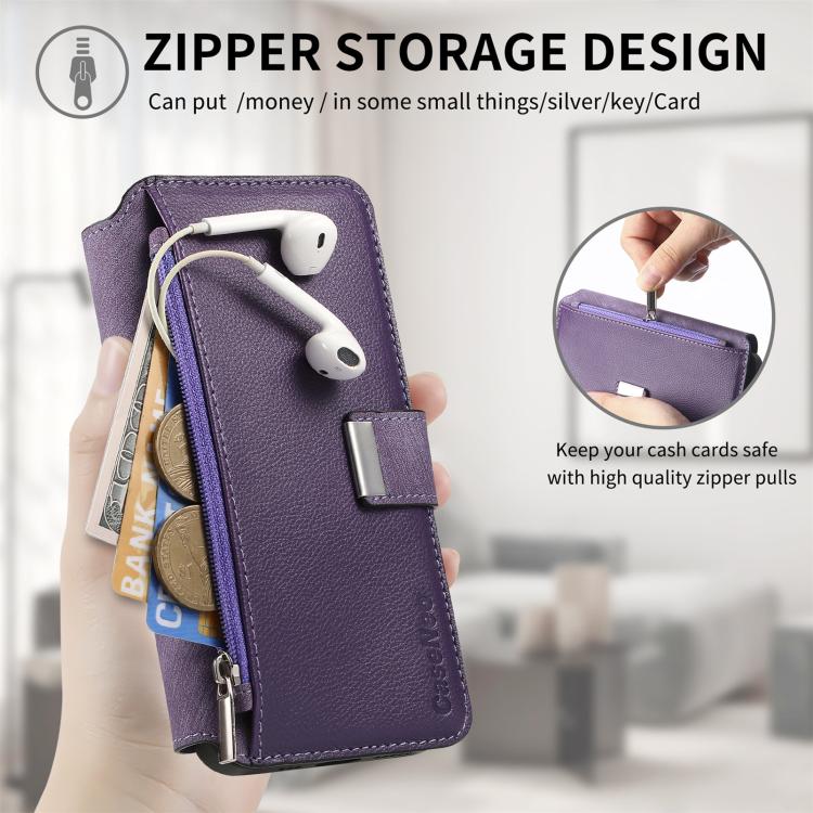 For Huawei Pura 70 Ultra CaseNeo MagSafe RFID Anti-theft Zipper Wallet Retro Leather Phone Case(Purple)