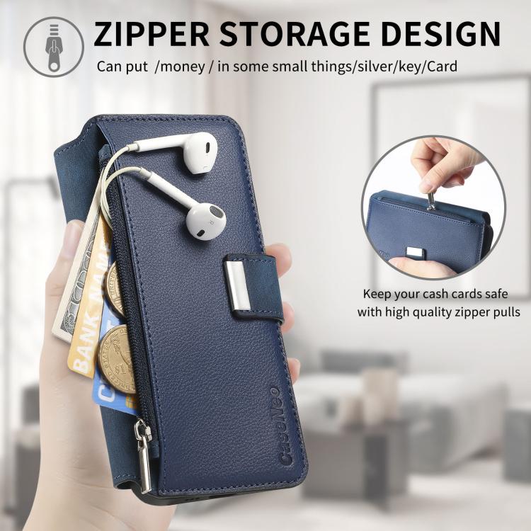 For Honor X8b CaseNeo MagSafe RFID Anti-theft Zipper Wallet Retro Leather Phone Case(Blue)