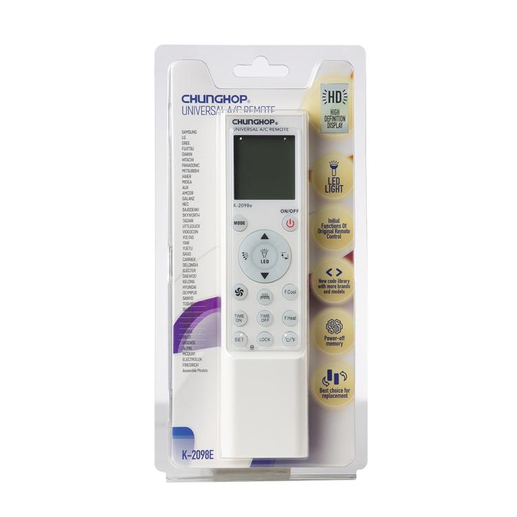 CHUNGHOP K-2098E Universal Air Conditioner Remote Control with Flashlight and LCD Backlight