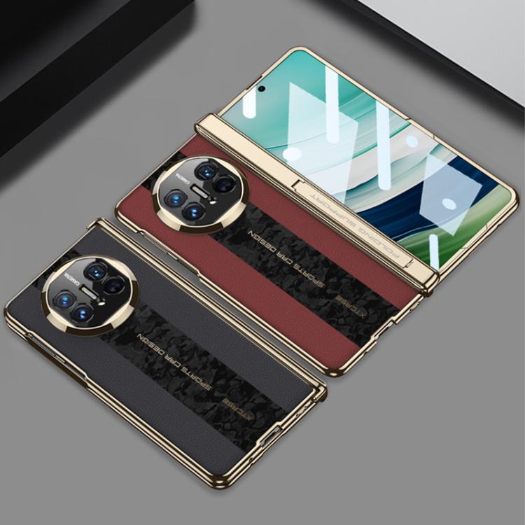 For Huawei Mate X3 / X5 GKK Integrated Cloud Pattern Plain Leather Contrast Color Stitching Folding Phone Case(Red)
