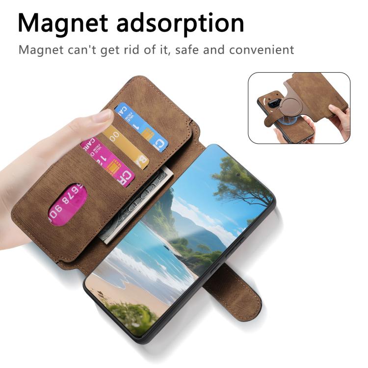 For Nothing Phone 3a CaseNeo MagSafe RFID Anti-theft Retro Leather Phone Case(Brown)