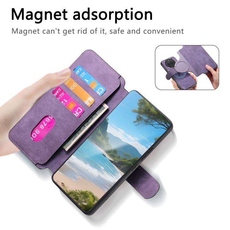 Pour Étui Nothing Phone 3a ProCoque de téléphone rétro en cuir anti-vol RFID MagSafe Neo (violet)