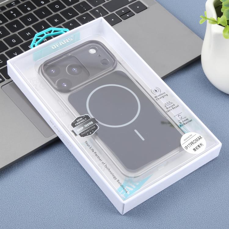 For iPhone 17 Pro Max DFANS DESIGN Original Series PC Transparent Thin Circle MagSafe Phone Case(Black)