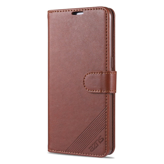 For OPPO F17 Pro / A93 AZNS Sheepskin Texture Horizontal Flip Leather Case with Holder & Card Slots & Wallet(Brown)