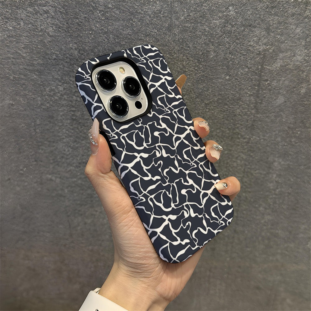 Coque de téléphone à motif Apple 14pm coque 2-en-1 Ip16pro coque rigide femme 12pm 15
