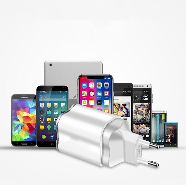 Chargeur USB 2 ports UE/US 5V 2.1A Adaptateur mural Chargeur de téléphone portable pour Samsung s9 Xiaomi Tablette Recharge USB portable pour téléphone