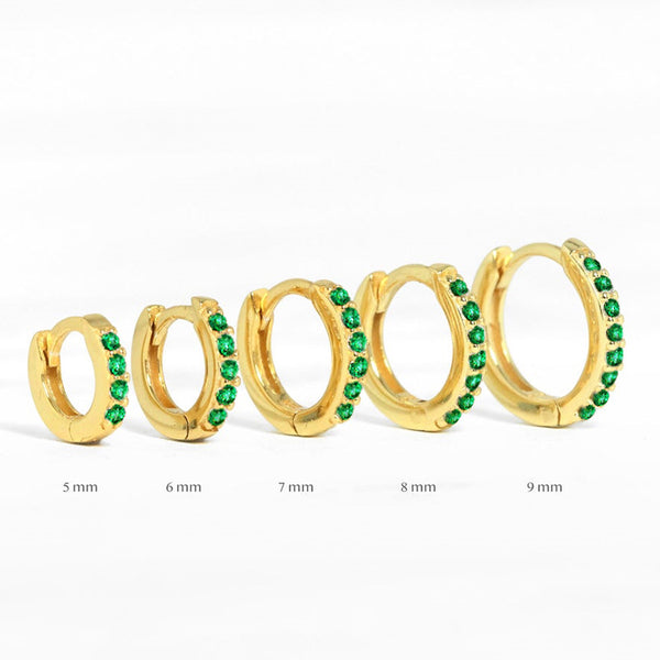 Earrings with Turquoise and Diamond Inlay 18K Gold Plated Stud