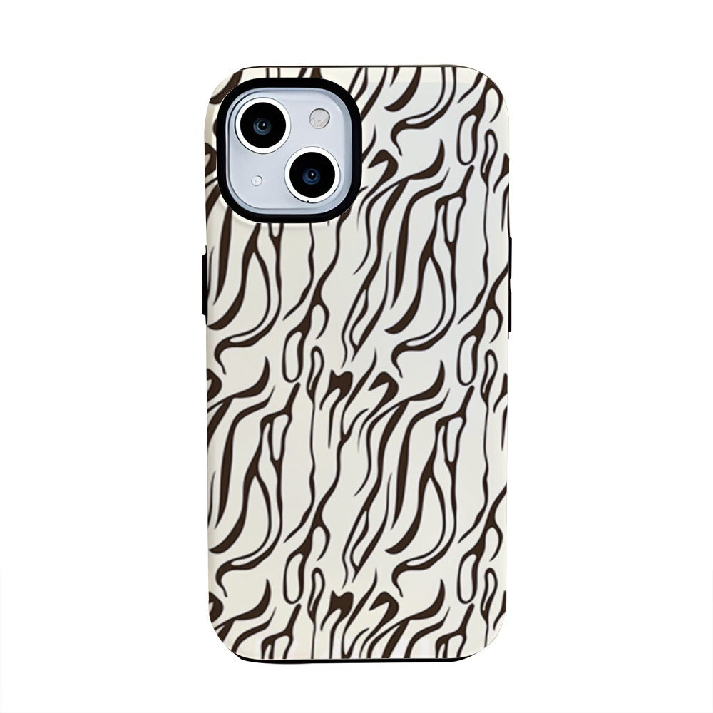 Étui pour téléphone portable Apple 15promax léopard blanc 2 en 1 coque Apple 14pro tendance 16pro