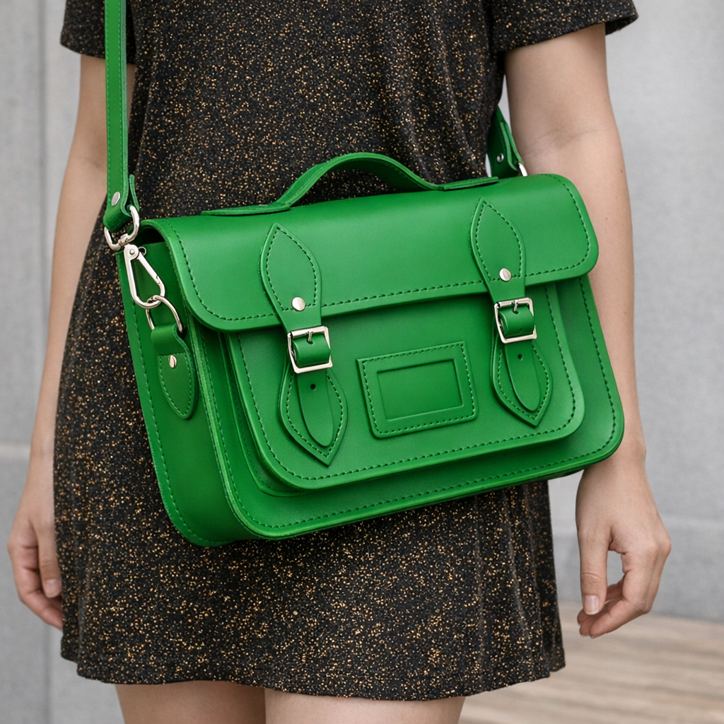 Sacoche en cuir faite main - Vert