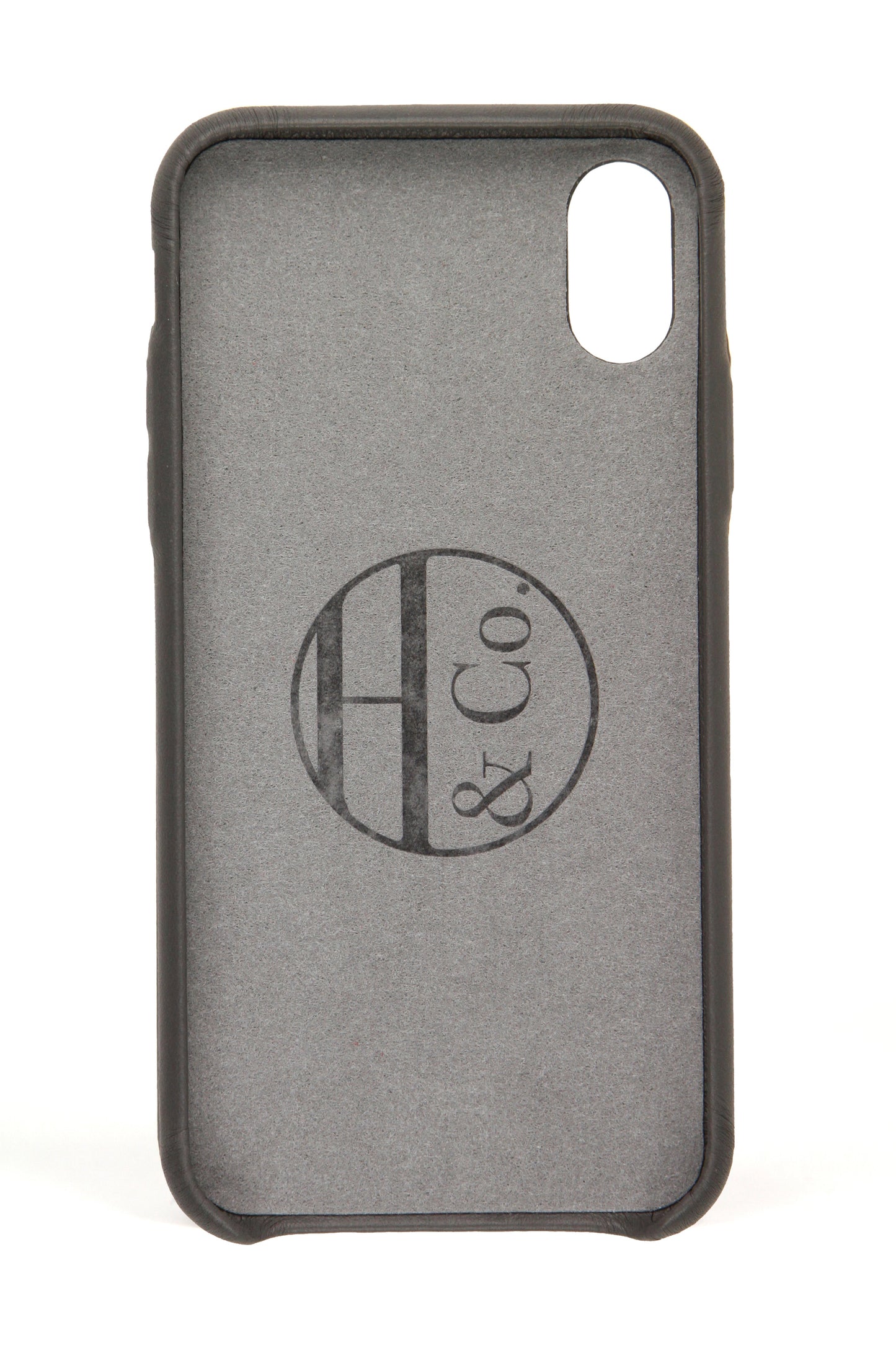 iPhone X Case, Grey Leather