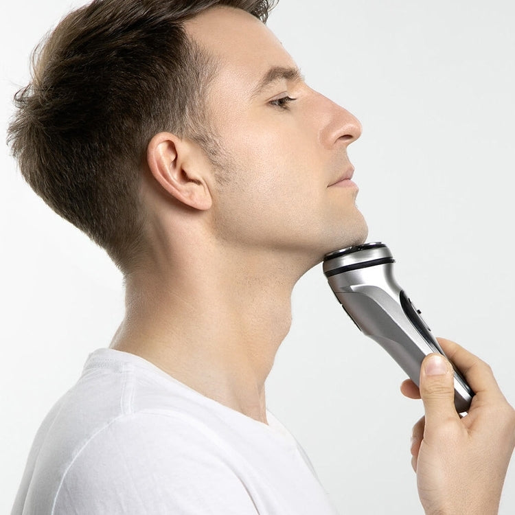 Original Xiaomi ENCHEN Water Proof Triple Rotary Double Ring Blade Shaving Head Electric Rechargeable Shaver For Men(Silver)