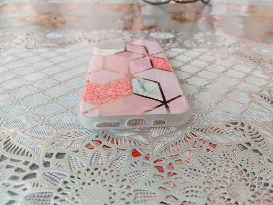 Coque TPU Géométrique Rose Marbré - Pour iPhone 11