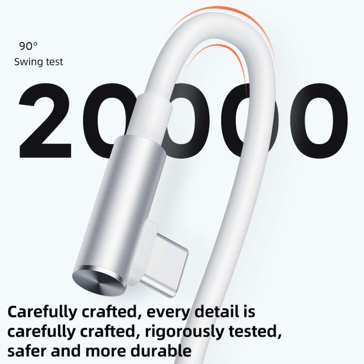 Original Xiaomi 6A USB to USB-C / Type-C 90 Degree Elbow Fast Charging Data Cable, Length: 1.5m