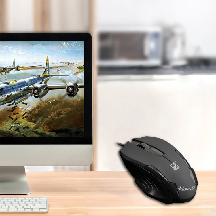 Souris optique filaire givrée Chasing Leopard 512G USB pour jeu, longueur : 1,3 m (noir)