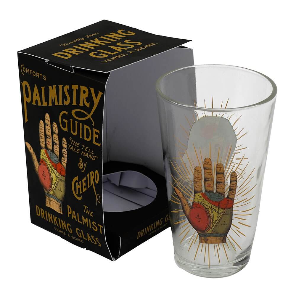Gothic Gifts Phrenology and Palmistry Drinking Glass