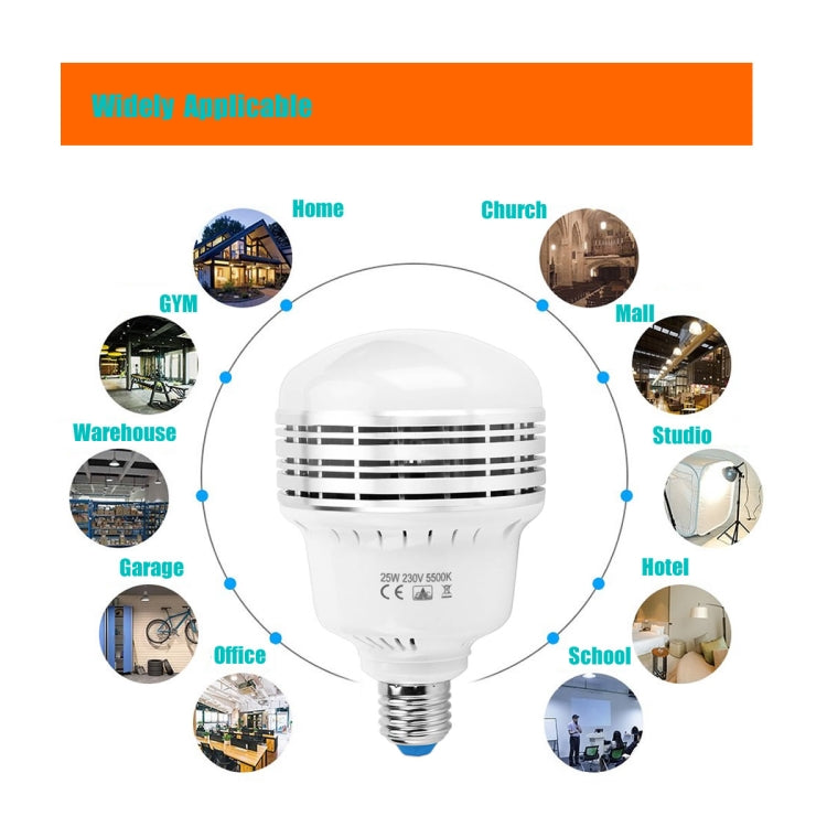 MANTOO PGL25 25W 120V 5500K 2990LM LED Light Bulb for Photography Lighting