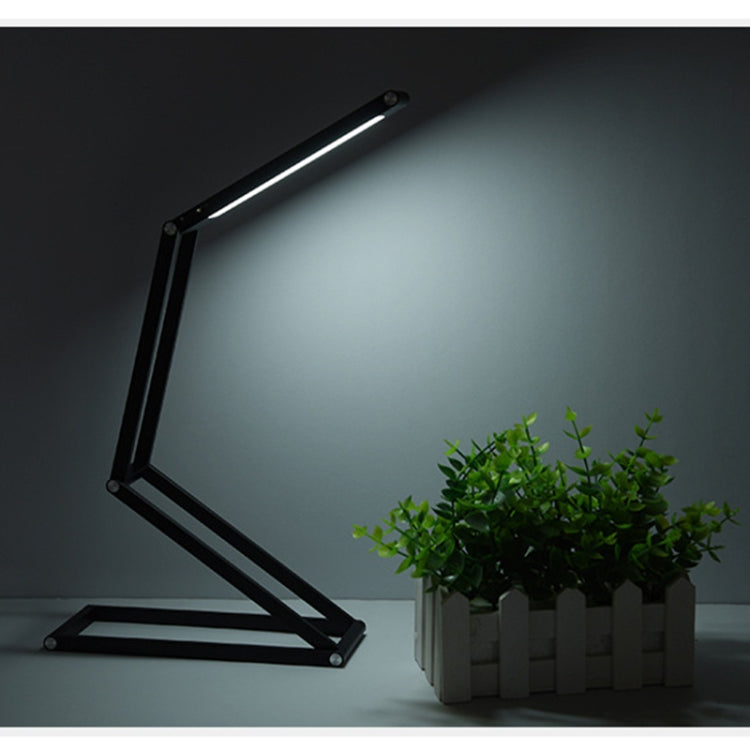 Lampe de bureau LED 3W pliable réglable, chargement USB, protection oculaire (Noir)